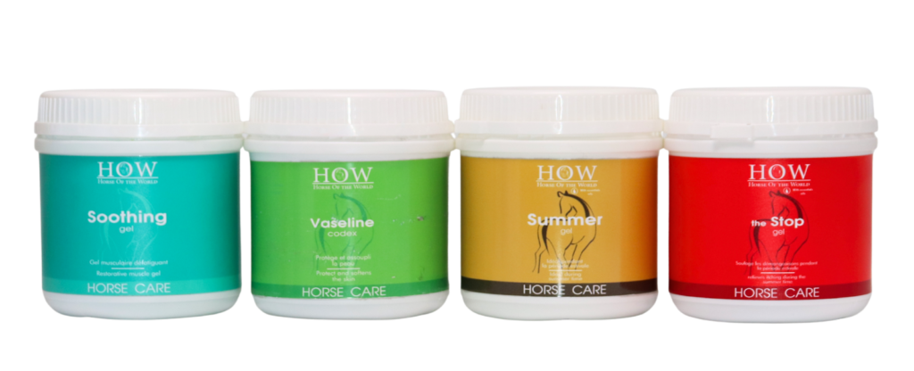 Présentation de la gamme de gels pour les produits Horse Of The World.