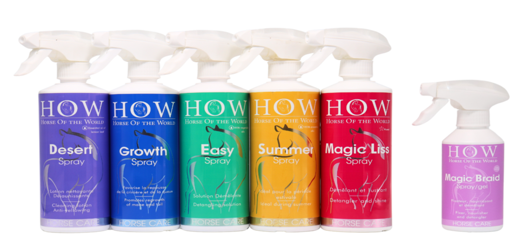 Présentation de la gamme de sprays pour les produits Horse Of The World.